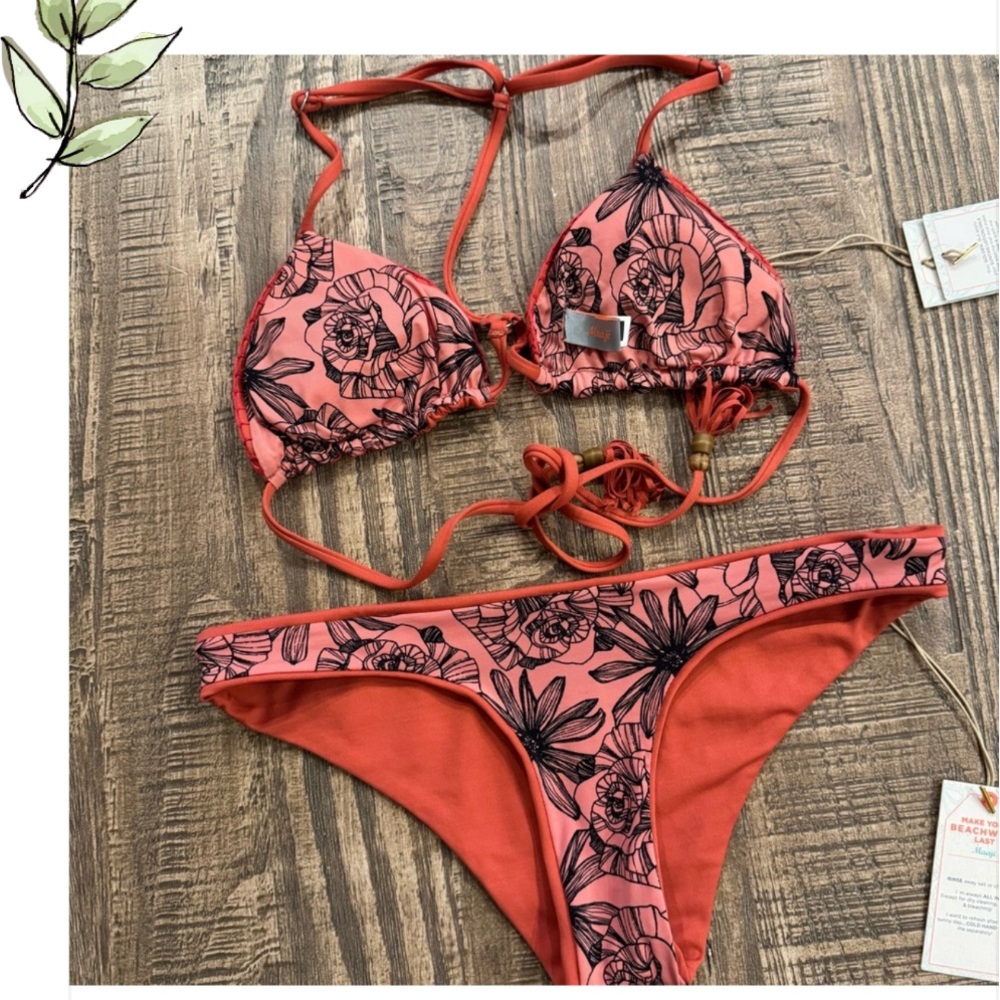 (SET) Maaji 🍃 Cinnamon Sundaze Reversible Bikini.
